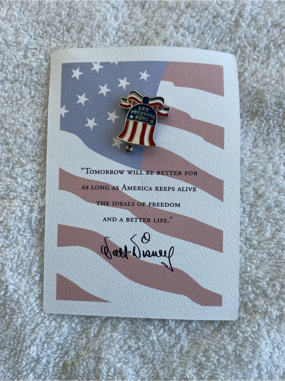 Disney 9/11 Remembrance Pin Card Let Freedom Ring Liberty Bell